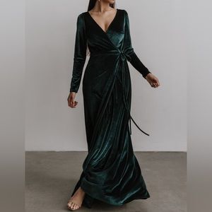 Esmerelda Velvet Wrap Maxi Dress